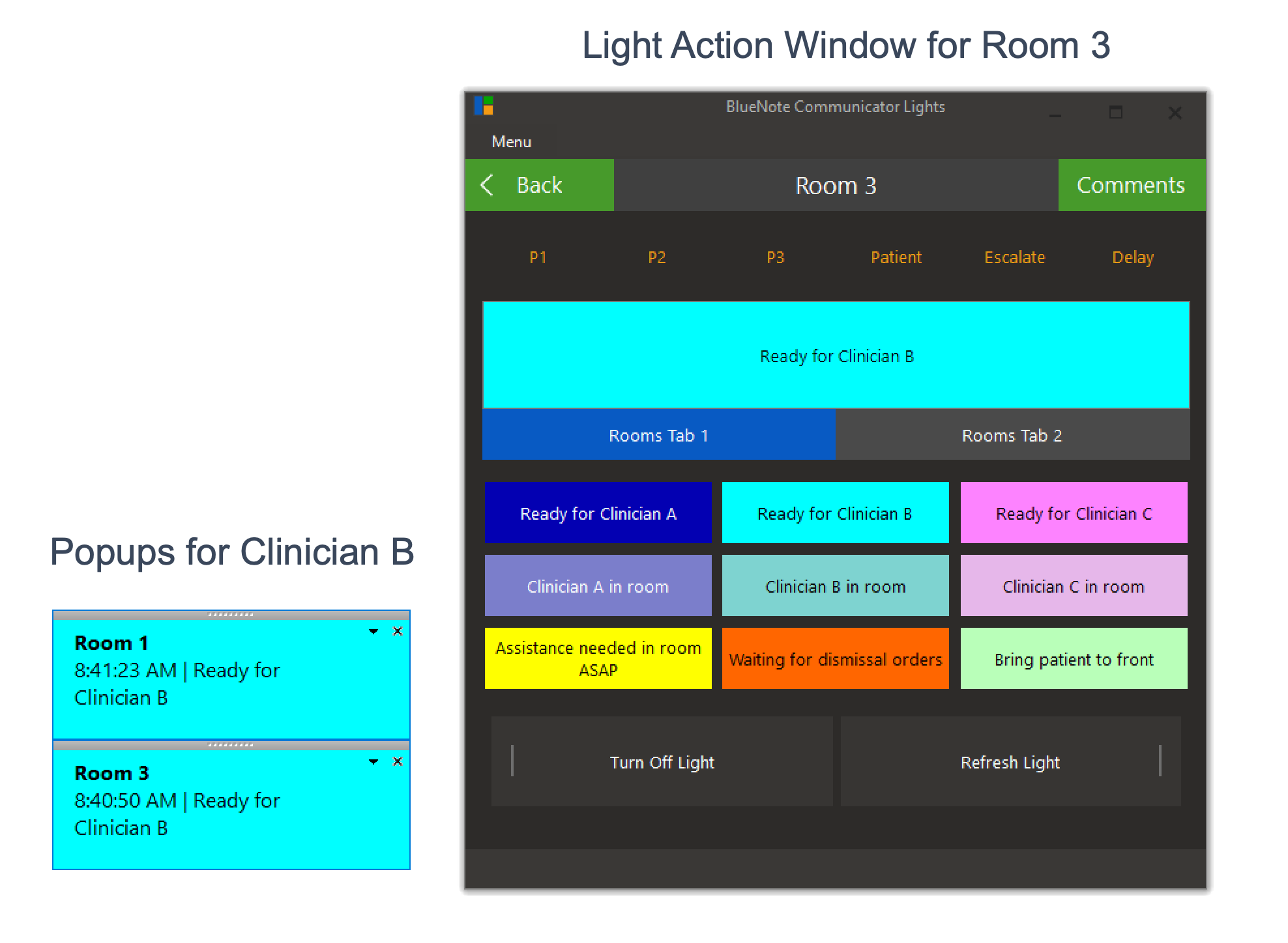 screenshot of BlueNote Communicator